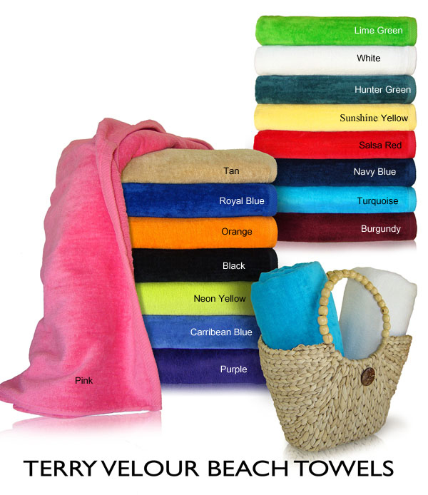 12 Velour Beach Towel Towels 34x70 Cotton Wholesale Lot